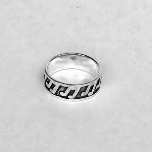 Sterling Silver Men’s Musical note 🎵, Silver Ring